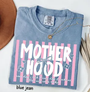 [Sale Up To 40%] Retro Motherhood Comfort Colors Shirt, Trendy Mama Shirt, Mom Life Tee, Graphic Mom T-Shirt, Cool Mom Club Shirt, Mothers Day Gift