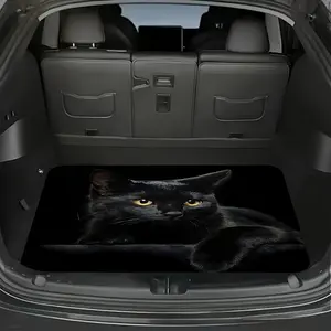 1pc Cute Black Cat Pattern Car Trunk Mat - Printed Design, Suitable for Trucks, Cars, SUVs, Pet-Friendly, Vibrant Trunk Decor, Car Interior Accessory, Keeps Clean and Tidy, Perfect Gift for Valentine's Day, Father's Day, Mother's Day