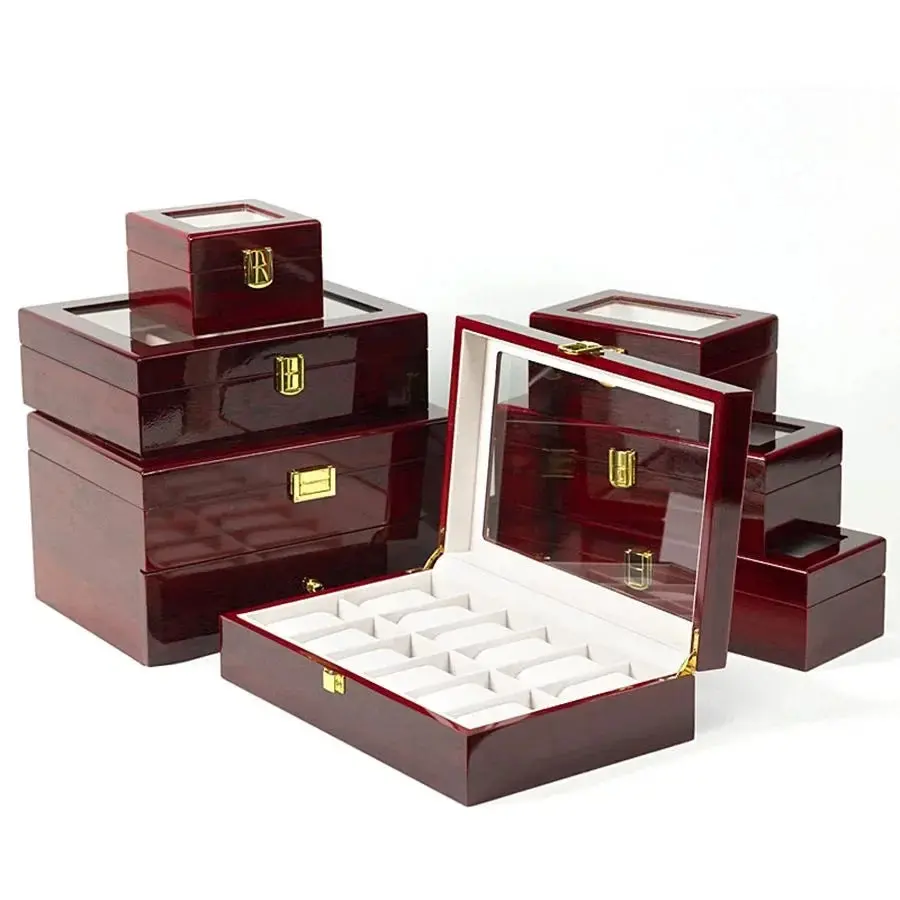 Wooden Multi-Slot Storage Case with 1/2/3/5/6/10/12 Slots for Fashion Watch Accessories Organization, Dressing Table, Personal, Detachable Watch Boxes, Business, Fits Most Sizes, Plain, Rectangular, Watch Organizer, Wristwatch Storage