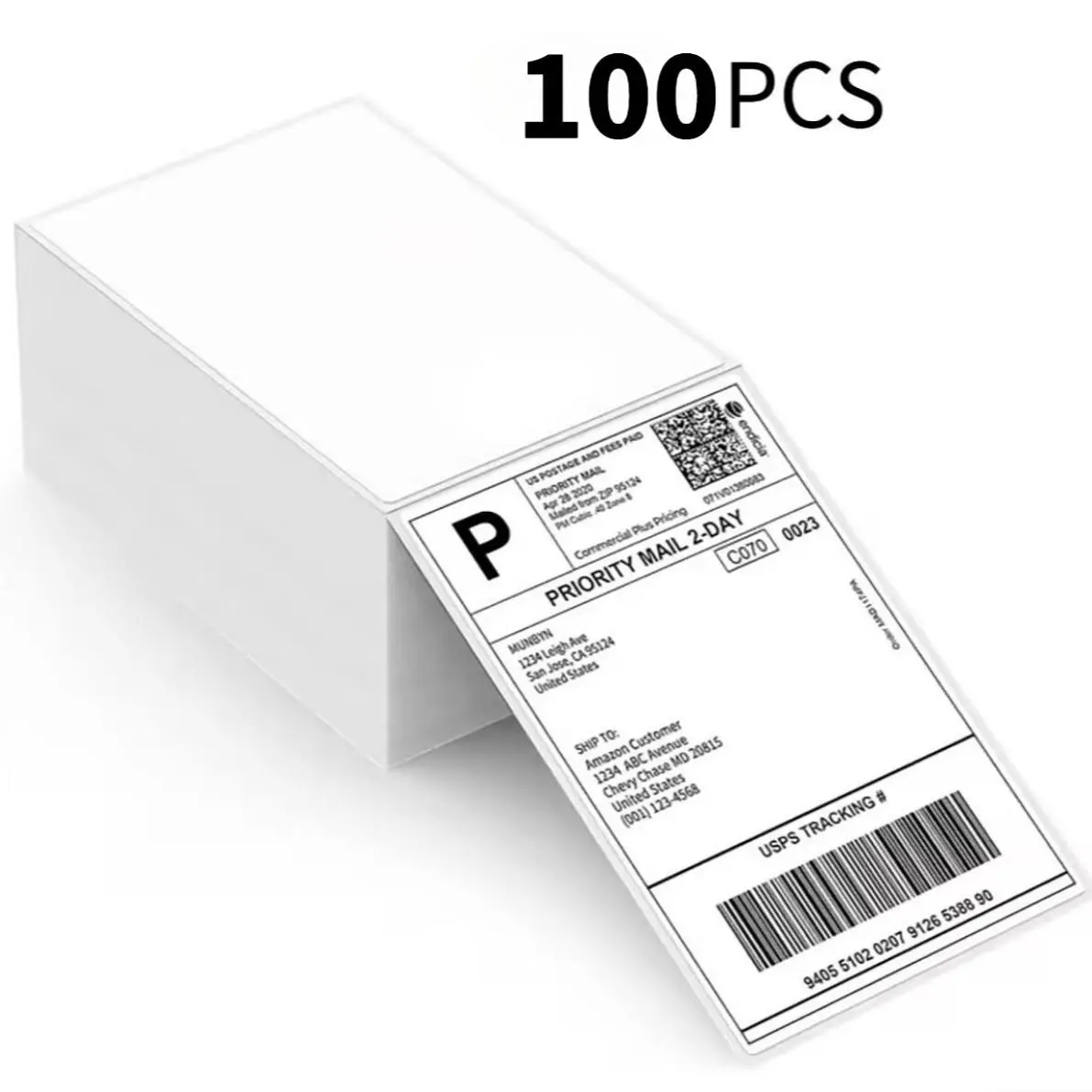 4x6 Inch Self-Adhesive Thermal Labels, 100 Sheets, 100x150mm, Compatible with D100/d200 Printers, Labels for Printers, Office Supplies, Father's Day Gift