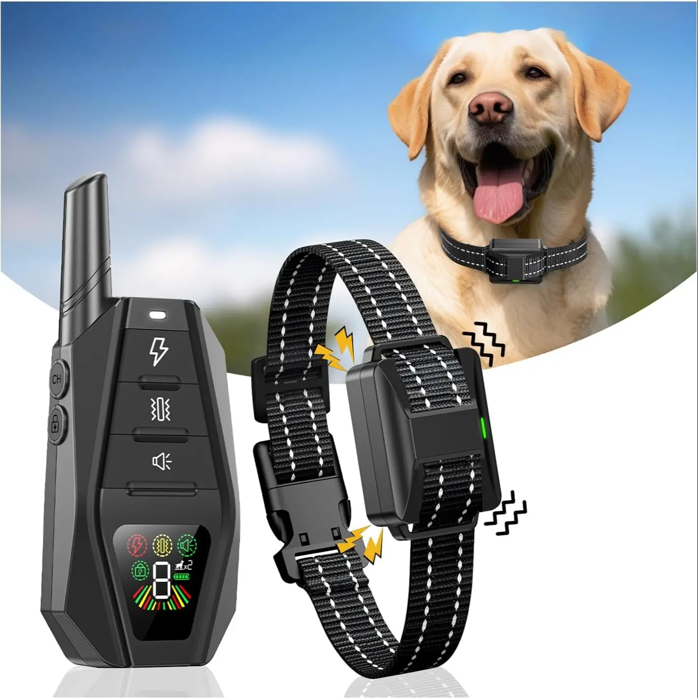 Dog Shock Collar for Dogs, Ultra-Dog Training Collar with 3300Ft Remote Range,3 Training Mode Beep,Vibration,Shock, Waterproof