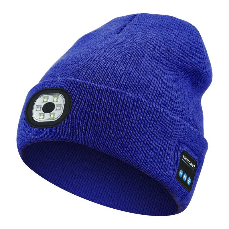 LED Hat Bluetooth Lighted Beanie, Unisex USB Rechargeable Headlamp, Warm Balaclava Super Soft Acrylic Blend, Suitable for All Seasons, Unisex, Fashion Hat, Stuffed Gift Outdoor Hat