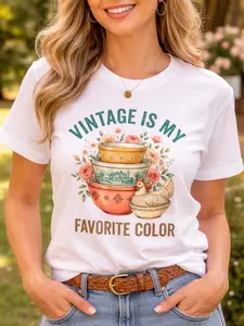 Comfort Colors Vintage Is My Favorite Color, Vintage Mixing Bowls Stack T-Shirt, Antique Shopper, Thrifting, Thrifter, Shopping