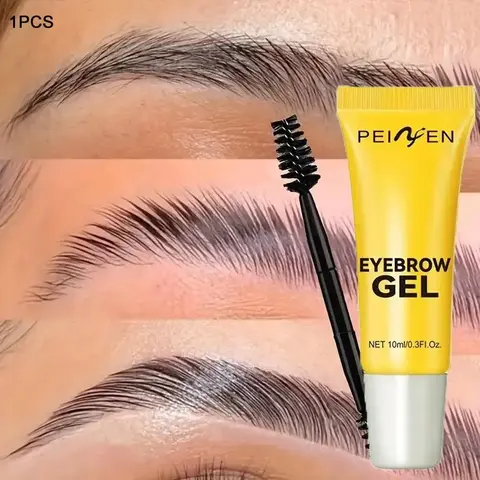 Strong-Hold 10ml Cosmetic Eyebrow Gel with Brush - Glossy, Sensitive Safe, Long-Lasting Brow Sculpting Product for Fluffy, Precisely Styled Brows, Suitable for All Skin Types (New Eyebrow Makeup Item, Apply with Brush)
