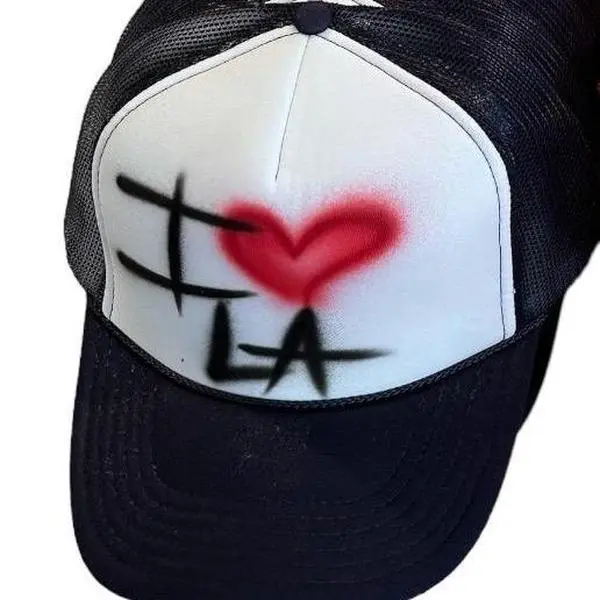 custom airbrush flatbill hat (BLACK HAT)