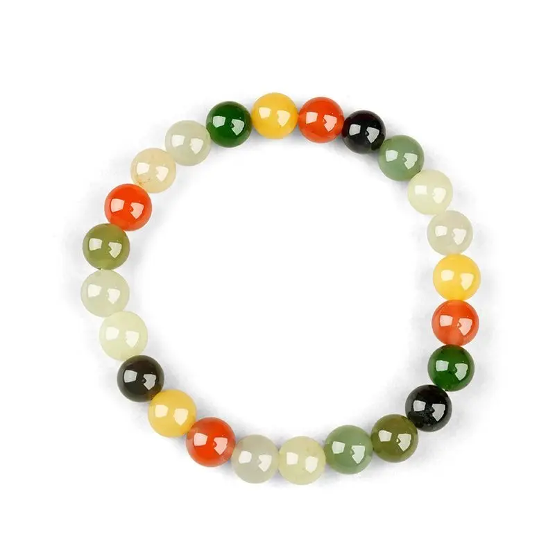 Traditional Chinese Abundant Beads Rare Stone Collectible Necklace - Elegant, Glossy, Minimalist Colorful Beaded Chain, Casual Daily Wear Unisex Cultural Jewelry for Business Use, Elegant Necklace, Colorful Necklaces