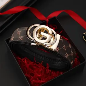 Men Belt Genuine Leather Belt Metal Alloy Automatic Buckle Brand Luxury Design Waist Belts for Men Strap Male NONE