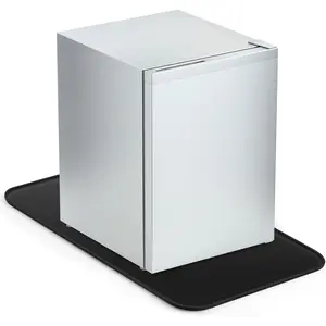 Mini Fridge Silicone Mat with Convex Edge -13.0" x 9.0" -Mini Personal Fridge Cooler Mat Prevents Appliance Leaks and Spills, Providing The Ultimate Floor Protection for Appliances Black