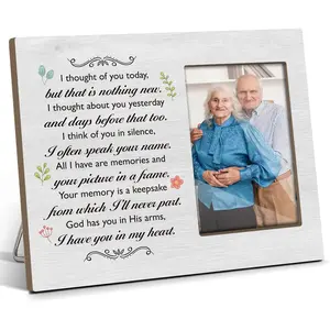Memorial Picture Frame In Loving Memory Picture Frame, Sympathy Gifts Bereavement Gifts for Loss of Grandma Grandpa, 4x6 Wooden Photo Frame For Wall Tabletop Display
