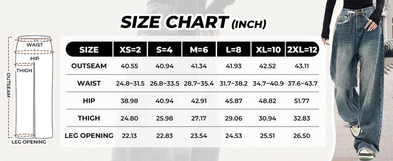 EMMIOL Wide Leg Baggy Slight Stretch Jeans For Women Y2K Casual Loose Denim With 4 Traditional Pockets, Zip Fly, Button Closure & Belt Loose Fit - Womenswear Bottom Trouser Streetwear Comfort Wideleg Bellbottomjeans