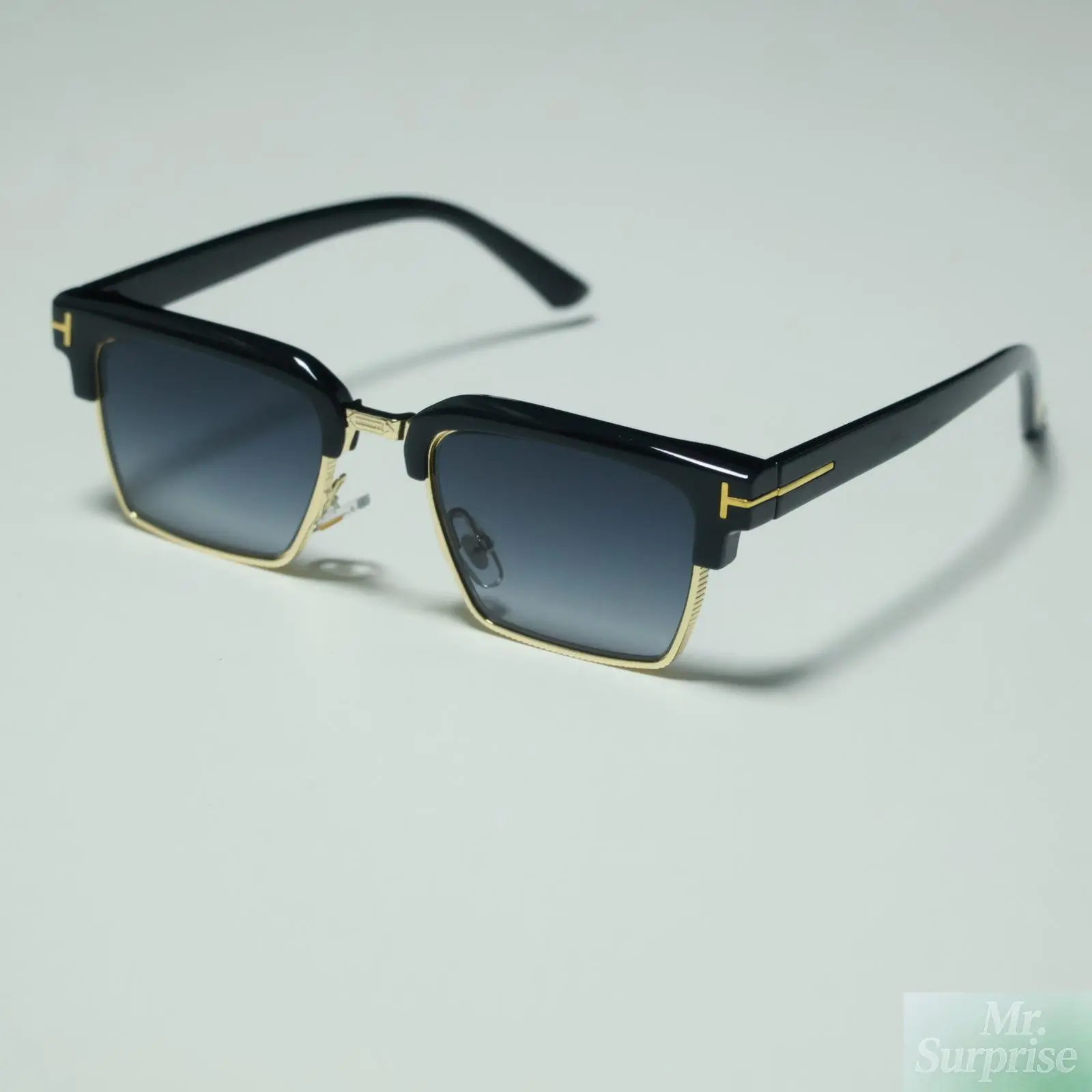 2026 New Alloy Men's Aesthetic Metal Brow Line Half-Rim Sunglasses, Color-Tinted Dark-Lensed UV Protection Eyewear for Outdoor Driving (European American Trendy), Men's Sunglasses, Aesthetic Men's Sunglasses