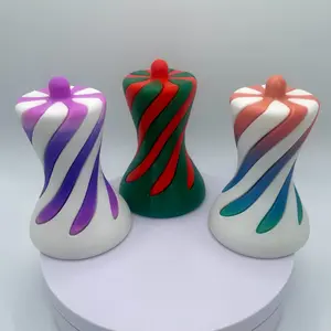 4 in PLA Plastic Spiral Passthrough Sensory Fidget Toy, 3D Printed Stress Relief Desk Accessory with Glam Design, Christmas Stocking Stuffer Under $10