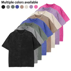 Oversized Tshirts for Men Gym Vintage Heavyweight T Shirts Cotton Workout Acid Wash Baggy Tees Eight  Menswear Top
