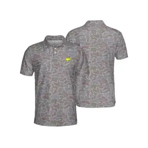Driftwood Camo Masters Style Golf Polo Shirt for Men – Outdoor Camouflage Golf Polo, Lightweight Breathable Golf Apparel Gift