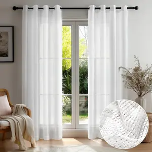 3D Textured Sheer Curtains | Light & Airy Window Drapes