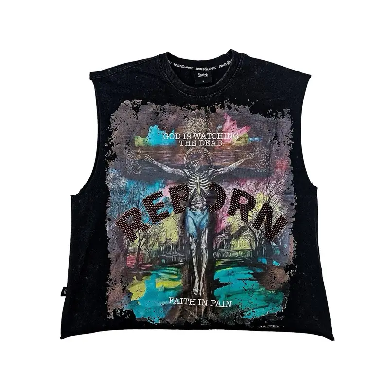 Reborn Raw Edge Muscle top