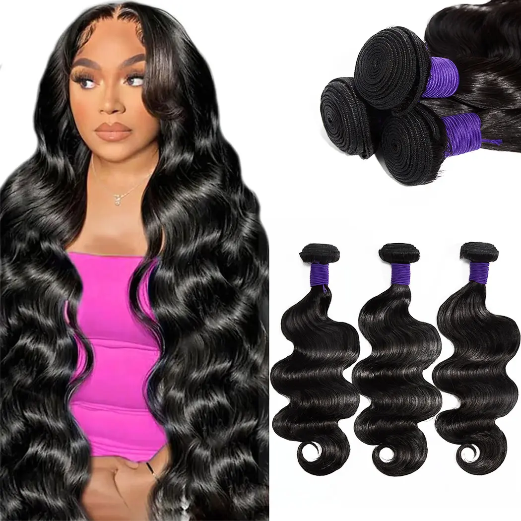 StarHair 13A Premium Raw Indian 100% Human Hair Bundles Luxury Body Wave Deep Wave Straight Water Wave Salon-Quility 1B for Sew in Quick Weave No Tangle Shedding Silky Soft After Washes