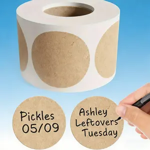 Dissolvable Kraft Mason Jar Labels (1 Roll, 500pcs), Ideal for Food Containers, Homemade Canning and Jam Storage, Christmas, Thanksgiving & Holiday Gift Option