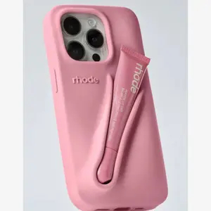 Rhode Aesthetic Silicone Phone Case with Built-In Lip Balm & Lip Gloss Compartment, Compatible with iPhone 11 12 13 14 15 16 17 Pro Max