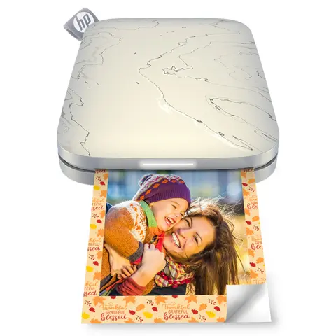 HP Sprocket Select White Eclipse Inkless Mobile Mini Picture Printer - 2.3x3.4in Zink Sticky-Backed Prints, 64MB, Lightweight, Built-In Power, USB/Wireless, iOS & Android Support, Vivid Colors, Portable Sticker Printer for Family