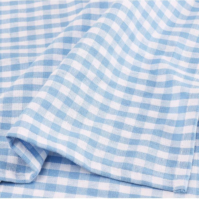 Vintage Cotton Tablecloths, Rectangle Table Covers Pure Cotton Gingham Tablecloths Oversized Christmas Holiday Home Decorative Checkered Plaid Table cloths for Everyday Dinner (Blue, 60 X 84 inch)