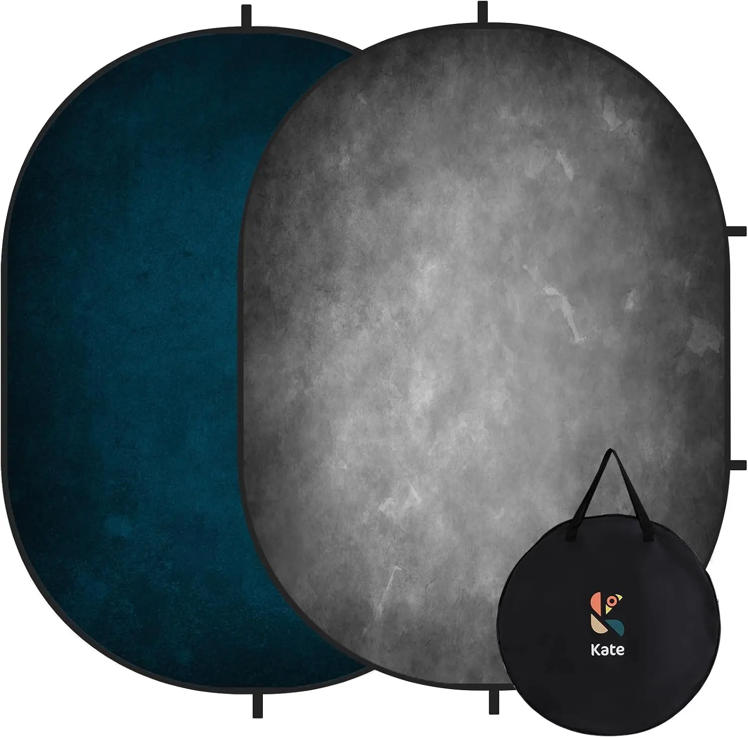 Kate Collapsible Grey Blue Photo Backdrop, 5x6.5 ft Foldable Portable Camera Accessory for Photographers (Model 286)