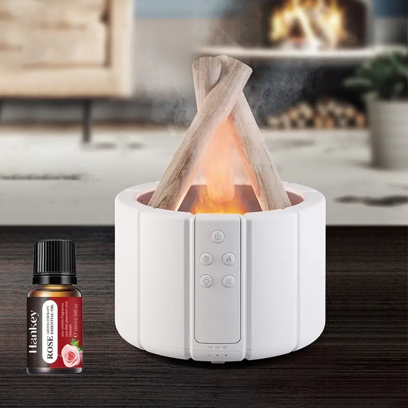 1 piece creative campfire flame humidifier campfire flame diffuser, campfire aromatherapy essential oil diffuser, home, bedroom, office humidifier, remote control, automatic shut-off, night light, gift, suitable for home bedroom, office, yoga, winter gift
