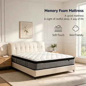 12in Hybrid Mattress (Twin, Full Size, Queen Size, King) - Memory Foam & Spring, Medium Firm, Lumbar Support, Ergonomic for Home & Hotels, Boxed Furniture Gift, Queen Size Mattress, Full Size Mattress