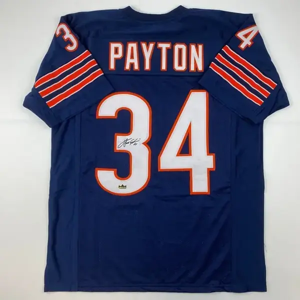 Facsimile Autographed Walter Payton Chicago Blue Reprint Jersey