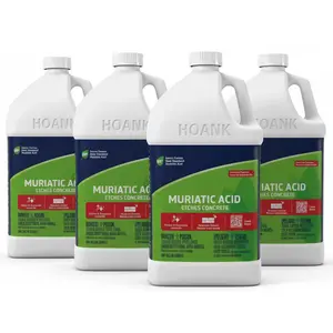 (4 Gallons) - Muriatic Acid for Swimming Pools & Spas, Removes Mortar from Bricks - 90% Low-Fume pH Stabilizer & Cleaner for Concrete & Masonry Surfaces, Clears Rust & Scale Build-Up - Ready to Use