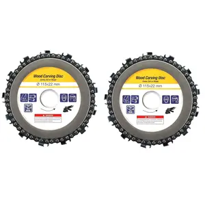 4.5"/115mm Chainsaw Grinder Wheel Grinder Wood Carving Disc Wood Carving Disc 7/8" Arbor 13 Teeth 2 Pack