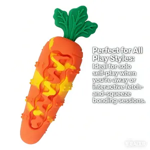 Silicone Carrot Chew Toy with Squeaker – Soft, Durable & Self-Entertaining for Dogs