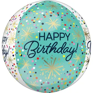 Urban Air - Confetti Sprinkles Happy Birthday Orbz Balloon - 1 Ct.