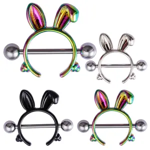 Stainless Steel Alloy Rabbit Nipple Ring Human Puncture Anti-allergic Milk Decoration