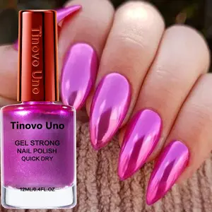Tinovo Uno 12ml Mirror Effect Purple Nail Polish Chrome Finish Quick-dry formula Chrome-like shine effect Long-lasting and convenient Alcohol-free Nail Products