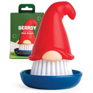 Beardy Dish Brush - Cute Scrub Brush Dishes - Cleaning Brush for Cookware - Perfect Gift This Holiday Season - Christmas Gift Ideas - Kitchen Cleaner Gnome Whimsical | Stocking Stuffers Black Friday Deals
