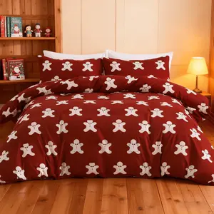 3-Piece Bedding Set with Christmas Santa Claus Design, Snowflake Print Sheet & Pillowcases, Perfect for New Year Holiday Home Decor