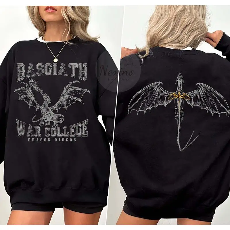 Fourth Wing Double-Sided Sweater, Basgiath War College Sweatshirt, Fourth Wing Shirt, Dragon Rider Shirt, Bookish Shirt, The Empyrean Series