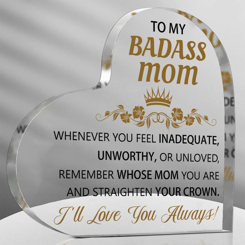 2D 1pc To My Mom Gifts - Best Gifts for Mom Acrylic Puzzle Plaque Desk Decorations for Best Friend Sister Girls Women Birthday Friendship Graduation Mothers Day Gifts Card