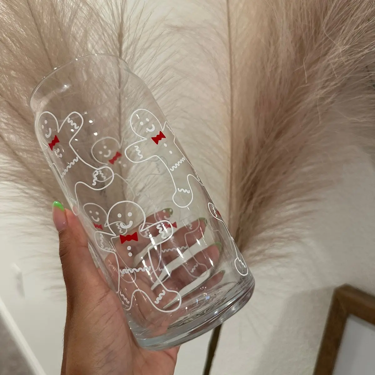 Gingerbread Man Glass Cup