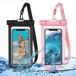 2 Pack Waterproof Phone Dry Bags, clear shell cases with adjustable shoulder straps. Fits devices up to 7 inches. Reliable water‑proof protectors, must‑have essentials for beach, swimming, snorkeling, cruising, traveling and boating activities