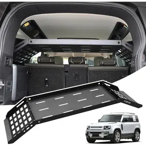 Trunk Shelf Cargo Storage Organizer Compatible with 2020-2025 Land Rover Defender 110 Luggage Carrier Basket Rack Aluminum Alloy Interior Accessories