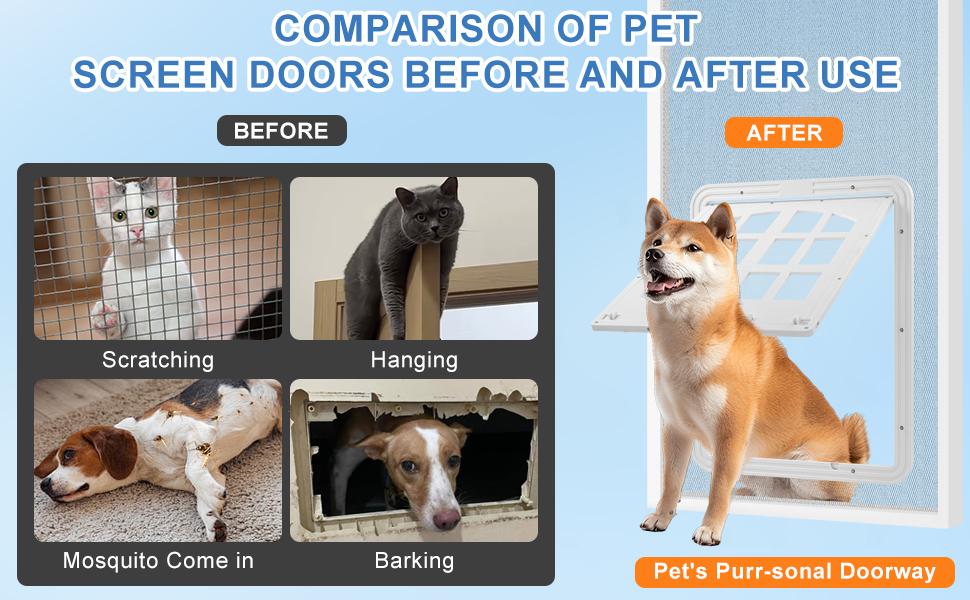 MORIKEY Large Dog Screen Door with Magnetic Self Closing Flap Easy In and Out Pet Door for Dogs and Cats Fits Screen Doors MORIKEY Large Dog Screen Door with Magnetic Self Closing Flap Easy In and Out Pet Door for Dogs and Cats Fits Screen Doors