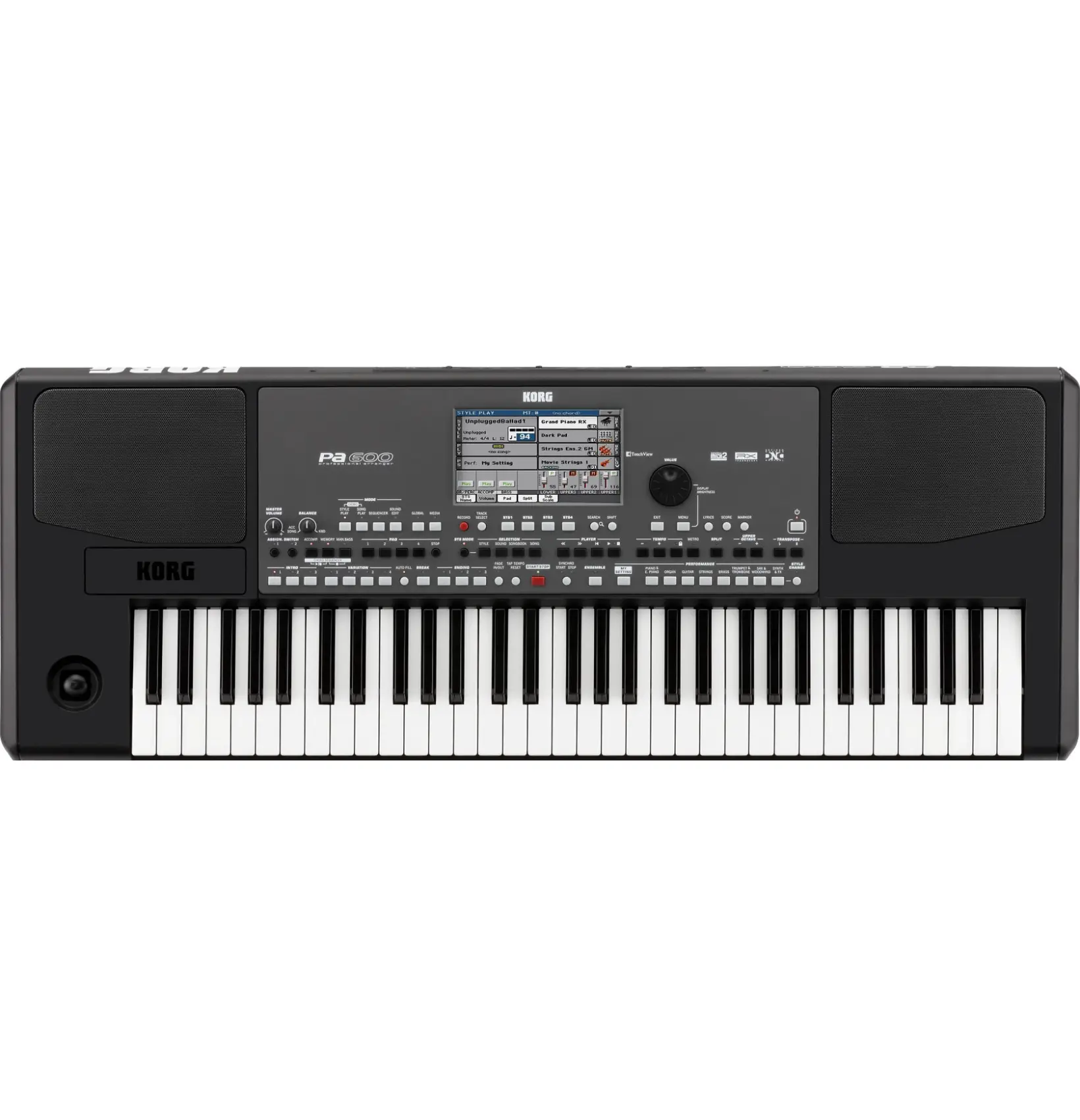 KORG PA 600 Digital Piano with 61-Key Responsive Touch Keyboard and Built-in Speakers for Home Studio Use