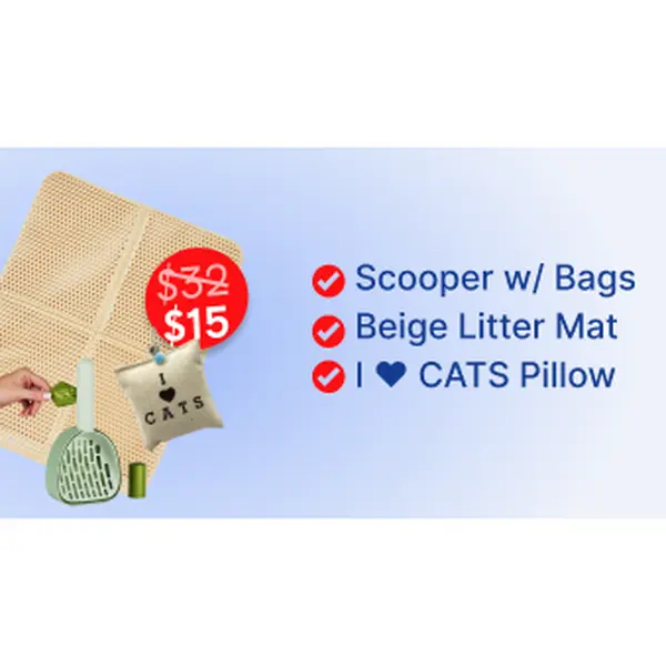 Pretty Litter Cat Mat and Scooper Bundle Set, Pet Supplies for Trays & Boxes, Includes Bags to Boost Cleanliness