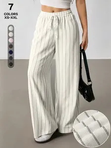 2026 Women's Fashion Linen-Like Polyester Pants, Wide Leg Summer Beach Palazzo Pants, Back to School Style, Comfortable and Stylish