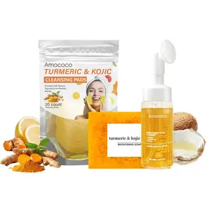 Turmeric Wash and Care Three PieceSet, Turmeric Tablets, TurmericCleansing Mousse, Turmeric SoapFacial Cleansing Skincare FacialCleansing Cleanser Comfort facepads Turmeric Skin Repair Body Care Set Radiant Daily Gentle