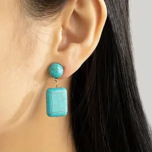 Turquoise Earrings Ladies Retro Temperament Ear Clips