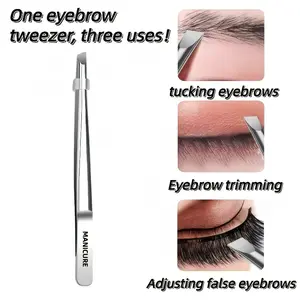 High quality stainless steel eyebrow clips, hair plucking tweezers, special for beard plucking, oblique eyebrow clips, hair plucking clips, beard clips, facial care tools