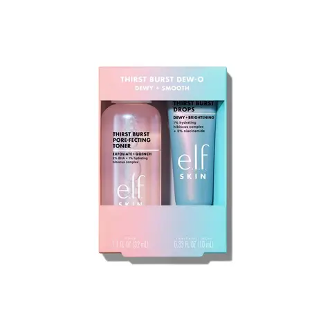 e.l.f. SKIN Thirst Burst Dew-o Kit - Travel-Size Skincare Set with Pore-Fecting Toner & Hydrating Drops for Dewy, Radiant Skin